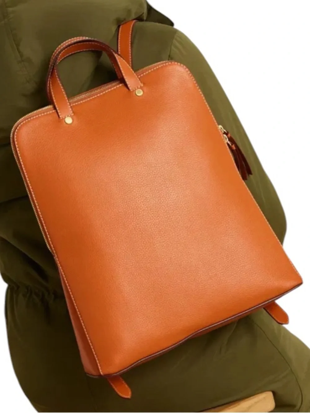 John Lewis pebbled grain leather, the zipped backpack
